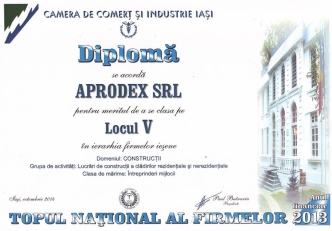 APRODEX - locul V în ierarhia firmelor ieşene#1